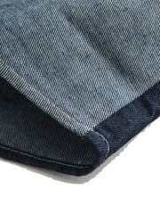 二色デニムパネルシャツ