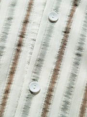 ヴィンテージストライプ×パッチワークキューバカラーシャツ