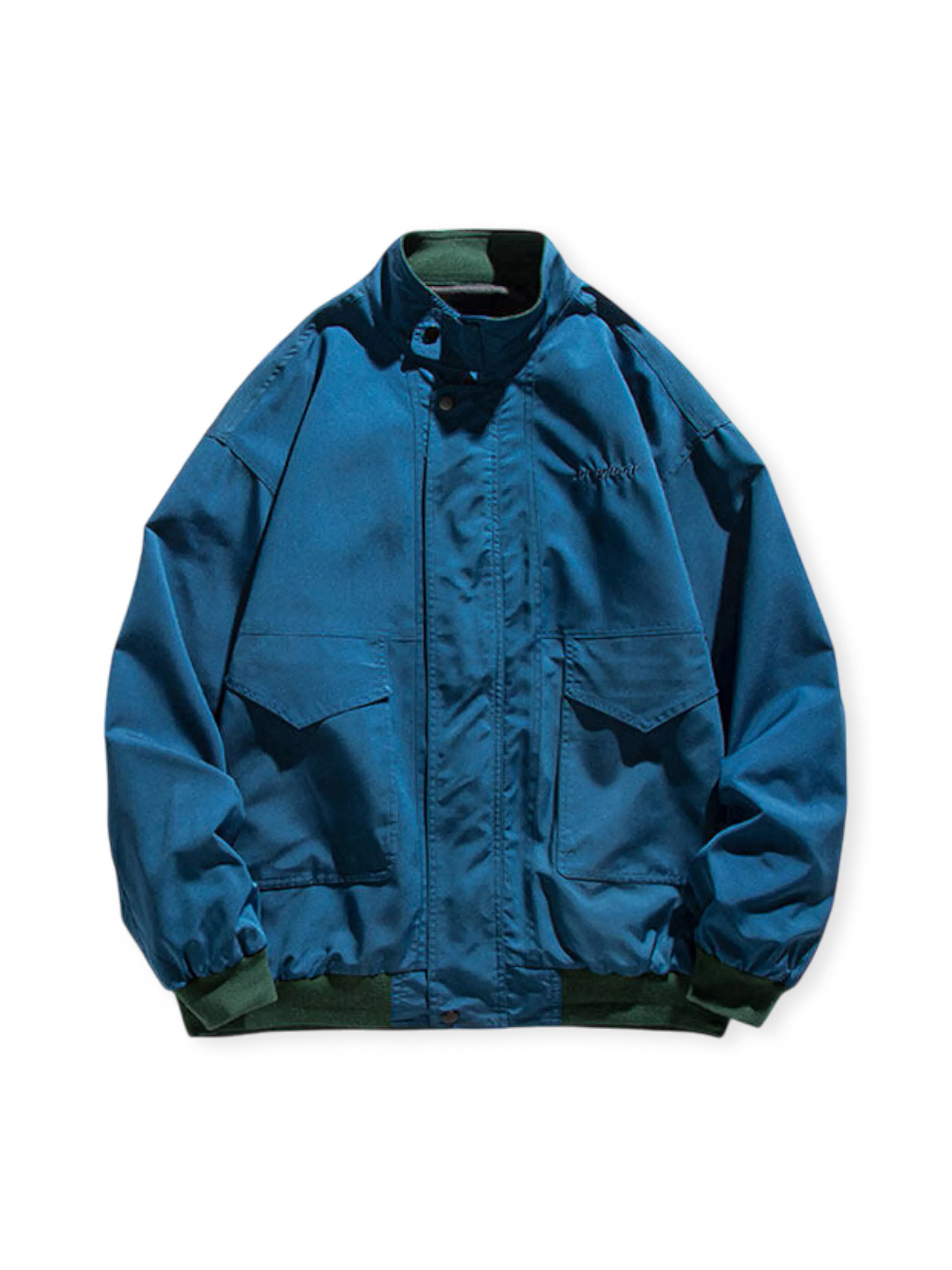 製品画像: 大きなポケット付きスタンドカラー ワークジャケット全体正面展示