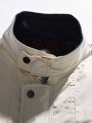 大きなポケット付き スタンドカラー ワークジャケット