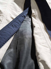 大きなポケット付き スタンドカラー ワークジャケット