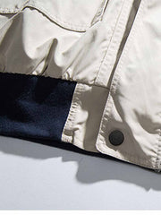 大きなポケット付き スタンドカラー ワークジャケット