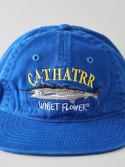 ツナ刺繍フラットブリムキャップ