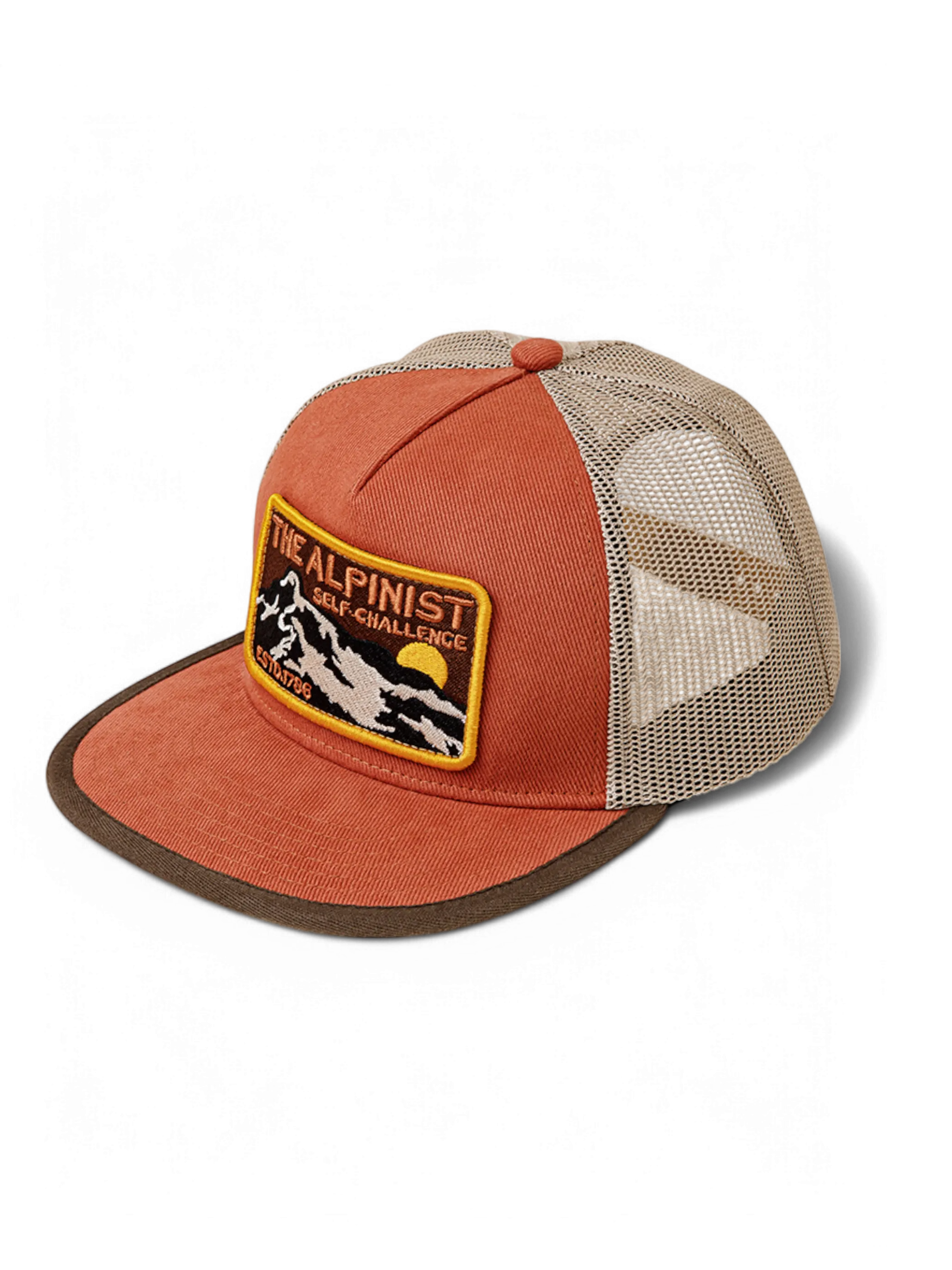 コットンキャンバスのフロントとメッシュパネルが切り替えられた平ツバキャップ