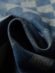 チェスボードパッチワーク デニムパンツ