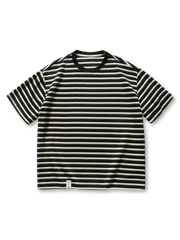 マルチカラーとモノトーンのボーダーTシャツ2色展開