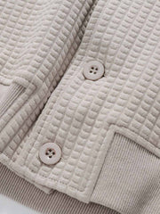 ワッフルチェック フーデッドジャケット