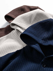 ワッフルチェック フーデッドジャケット