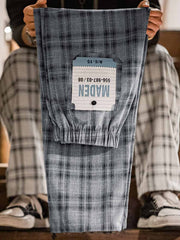 ターダンチェックドローストリングワイドパンツ