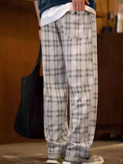 ターダンチェックドローストリングワイドパンツ