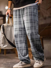 ターダンチェックドローストリングワイドパンツ