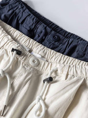 プリーツ加工ナイロン ワイドパンツ