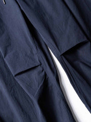 プリーツ加工ナイロン ワイドパンツ