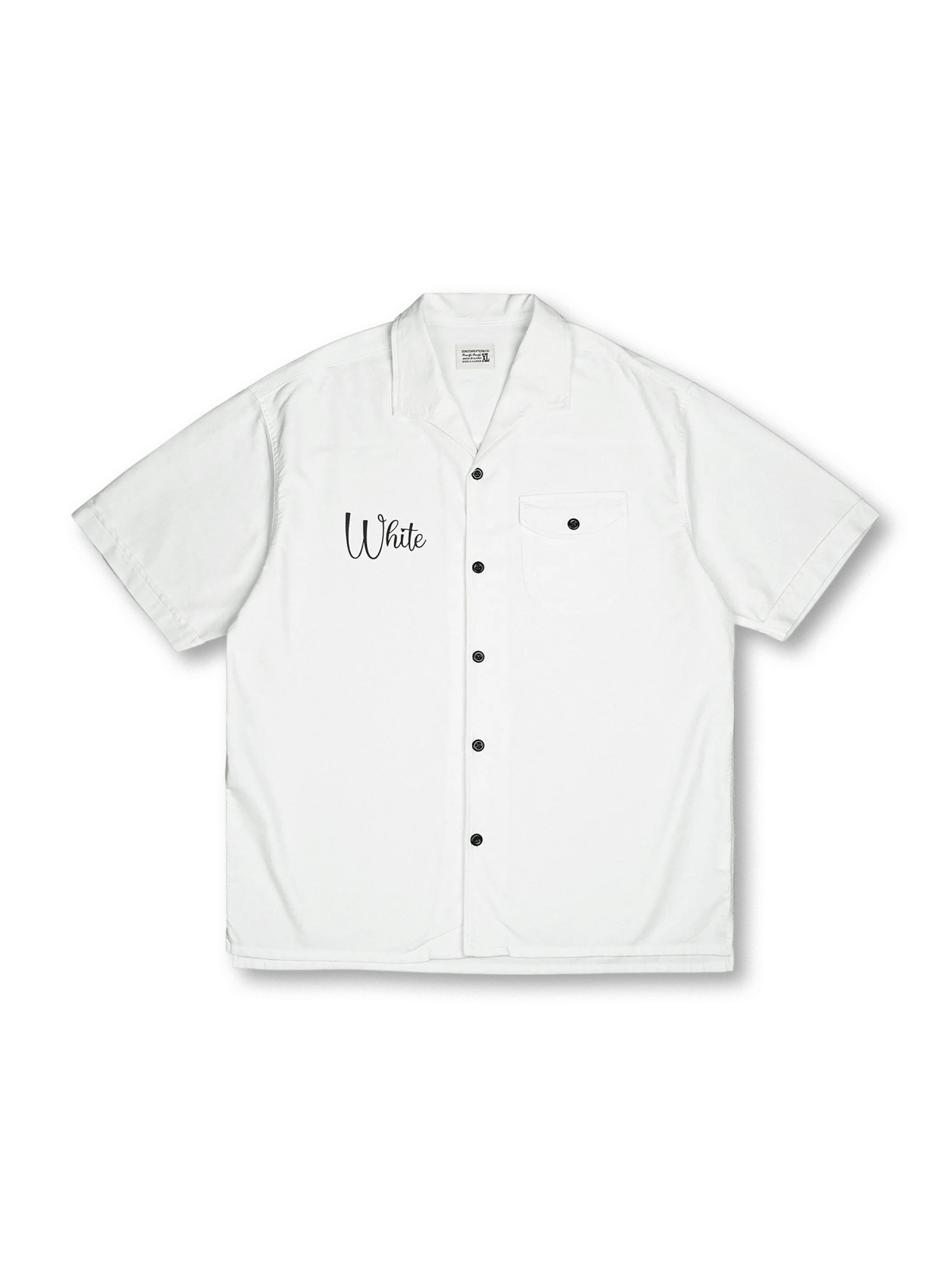 半袖キューバシャツ、胸ポケット付き