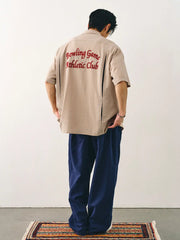 刺繍バンブーテクスチャボウリングシャツ