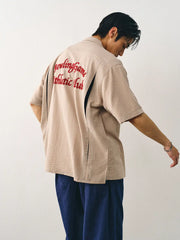 刺繍バンブーテクスチャボウリングシャツ