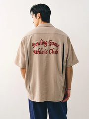 刺繍バンブーテクスチャボウリングシャツ