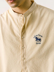 ソローナシアサッカー立襟シャツ