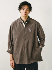 ソローナシアサッカー立襟シャツ