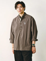 ソローナシアサッカー立襟シャツ