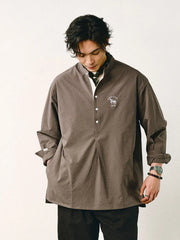 ソローナシアサッカー立襟シャツ