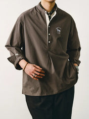 ソローナシアサッカー立襟シャツ