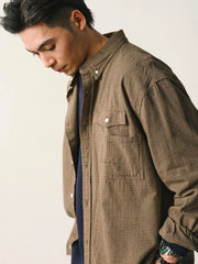 組み合わせポケット付きヴィンテージチェックシャツ