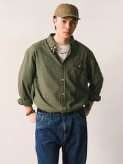 組み合わせポケット付きヴィンテージチェックシャツ