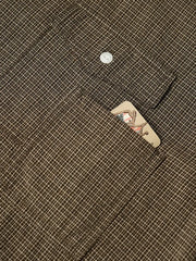 組み合わせポケット付きヴィンテージチェックシャツ