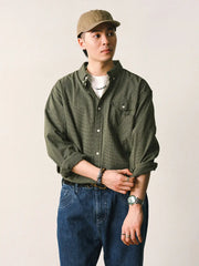 組み合わせポケット付きヴィンテージチェックシャツ