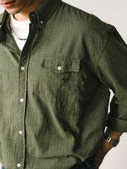 組み合わせポケット付きヴィンテージチェックシャツ