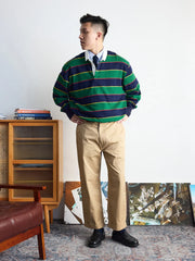 A&Sカラー アイビースタイル ラグビーシャツ