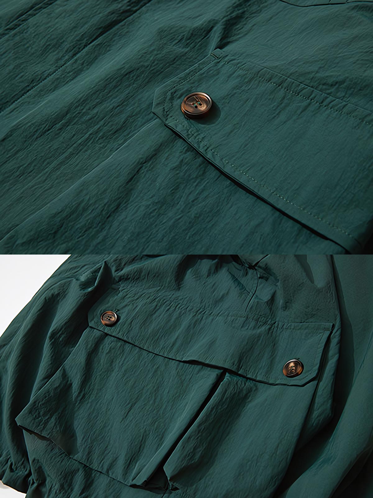 製品画像:
クラシックなイギリスのカントリースポーツスタイルを反映した多ポケットハンティングジャケット。防水素材とコーデュロイ襟で実用性抜群。
詳細画像:
チェック柄裏地と防水機能付き、多ポケットデザインのハンティングジャケット。レトロなイギリス風スタイル、アウトドアにも最適。