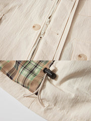 製品画像:
クラシックなイギリスのカントリースポーツスタイルを反映した多ポケットハンティングジャケット。防水素材とコーデュロイ襟で実用性抜群。
詳細画像:
チェック柄裏地と防水機能付き、多ポケットデザインのハンティングジャケット。レトロなイギリス風スタイル、アウトドアにも最適。