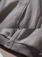 4色展開 ワッフル織りカーディガンセーター