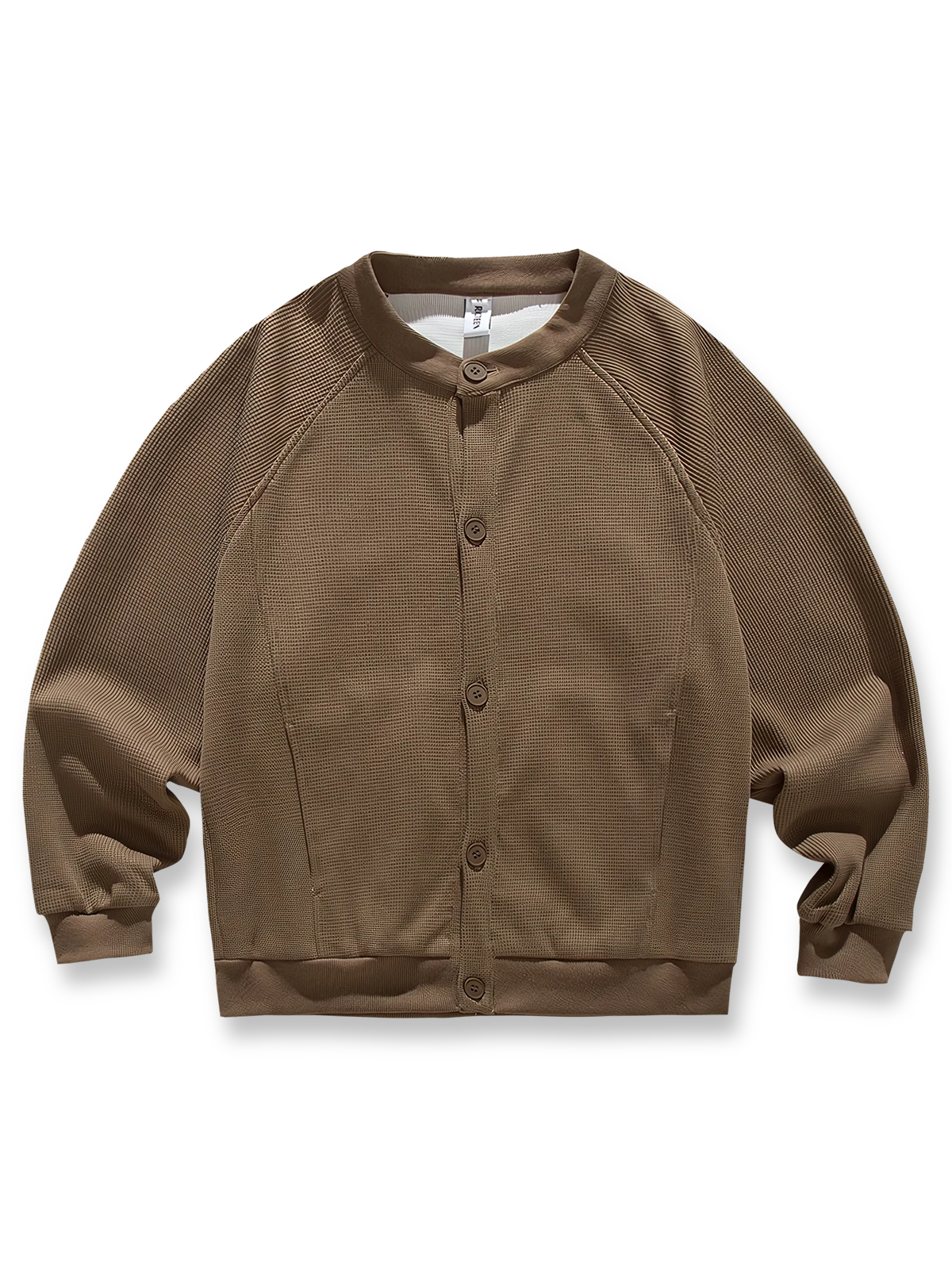 4色展開のワッフル織りカーディガンセーター全体図