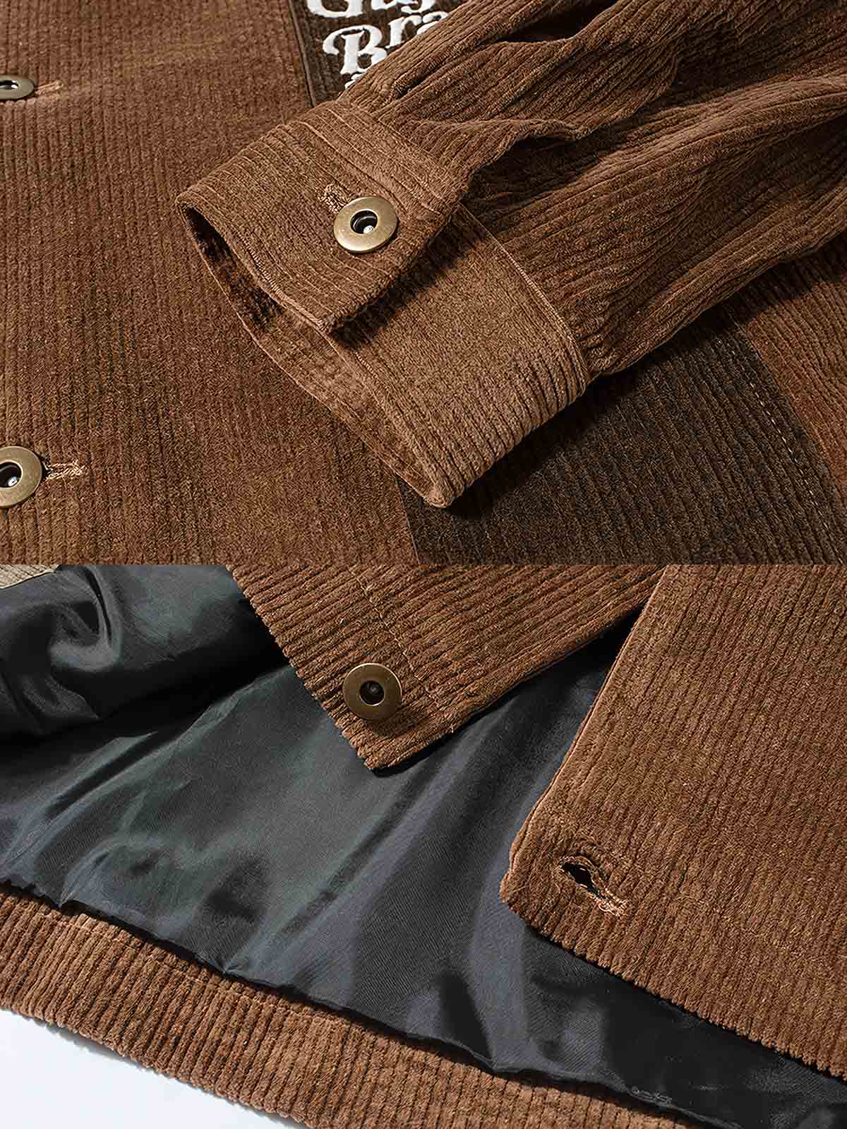 製品画像
パッチワークコーデュロイ襟付きジャケット、グラデーションカラーのパッチワークと胸元の刺繍ディテール、両サイドのポケットで実用性が増し、厚手の内側で秋冬に最適な暖かさを提供するジャケット
詳細画像
グラデーションパッチワークと刺繍ディテール、襟付きデザインで寒風を防ぐ、厚手の素材を使用した内側、冬の必需アイテムとして最適なデザイン