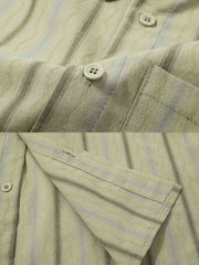 バーティカル ストライプ柄シャツ