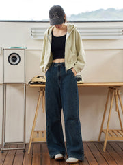 レトロハイウエストストレートデニム