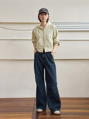 レトロハイウエストストレートデニム