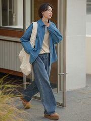 配色ラグランスリーブスリム長袖Tシャツ