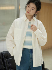 ライトベージュリラックスカジュアルシャツ