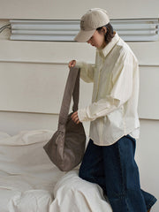 ライトベージュリラックスカジュアルシャツ