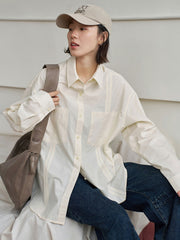 ライトベージュリラックスカジュアルシャツ