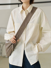 ライトベージュリラックスカジュアルシャツ