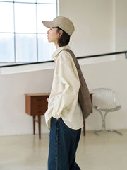 ライトベージュリラックスカジュアルシャツ