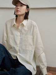 ライトベージュリラックスカジュアルシャツ