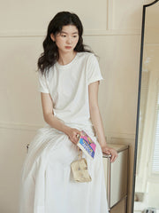 高腰ダブルレイヤーロングスカート