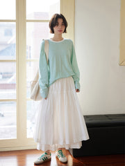 高腰ダブルレイヤーロングスカート