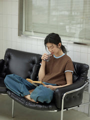 レトロショートスリーブ配色Tシャツ